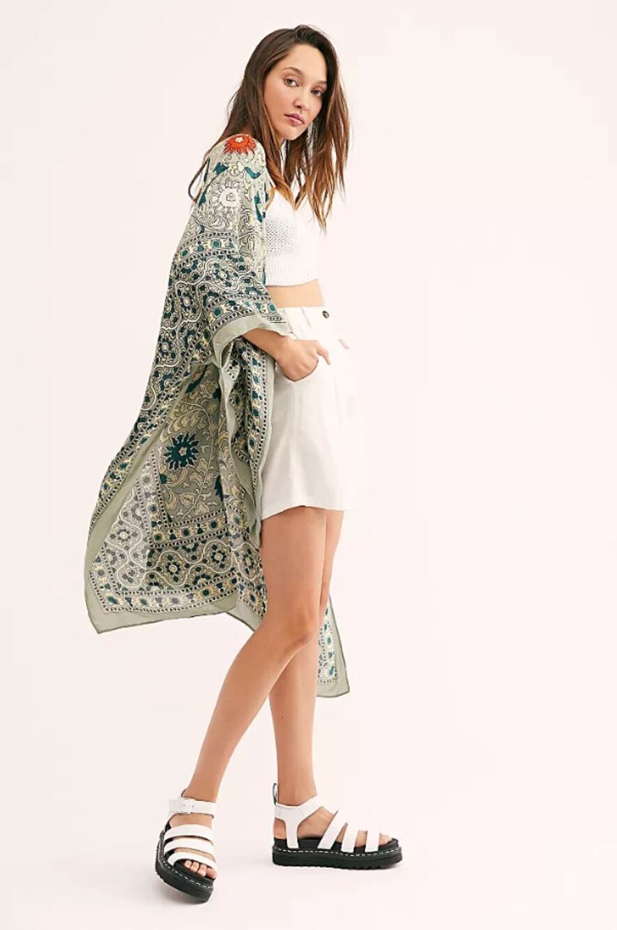 Free People Magic Dance Kimono Cardigan Boho Hippie Festival Casual Fall OS